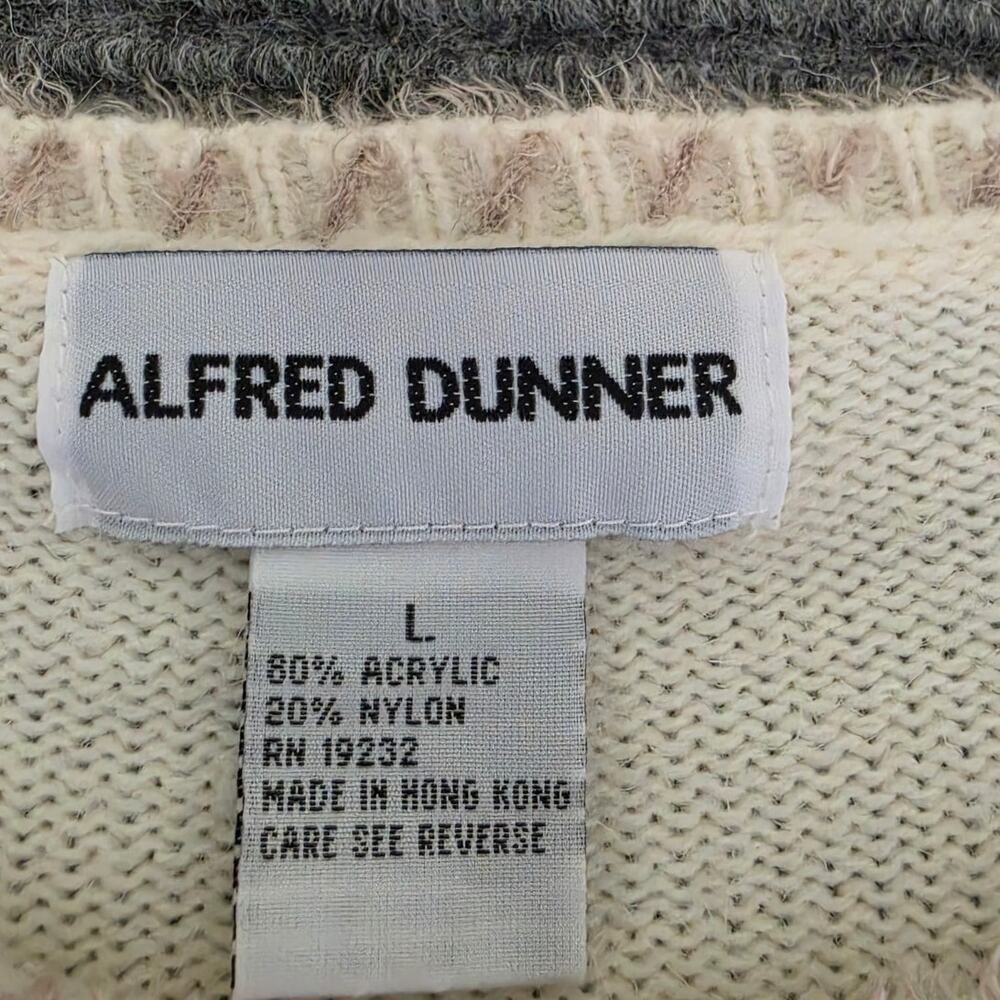 Alfred Dunner Vintage Large Winter Snowman Christmas Cream Cardigan Sweater - Picture 5 of 8